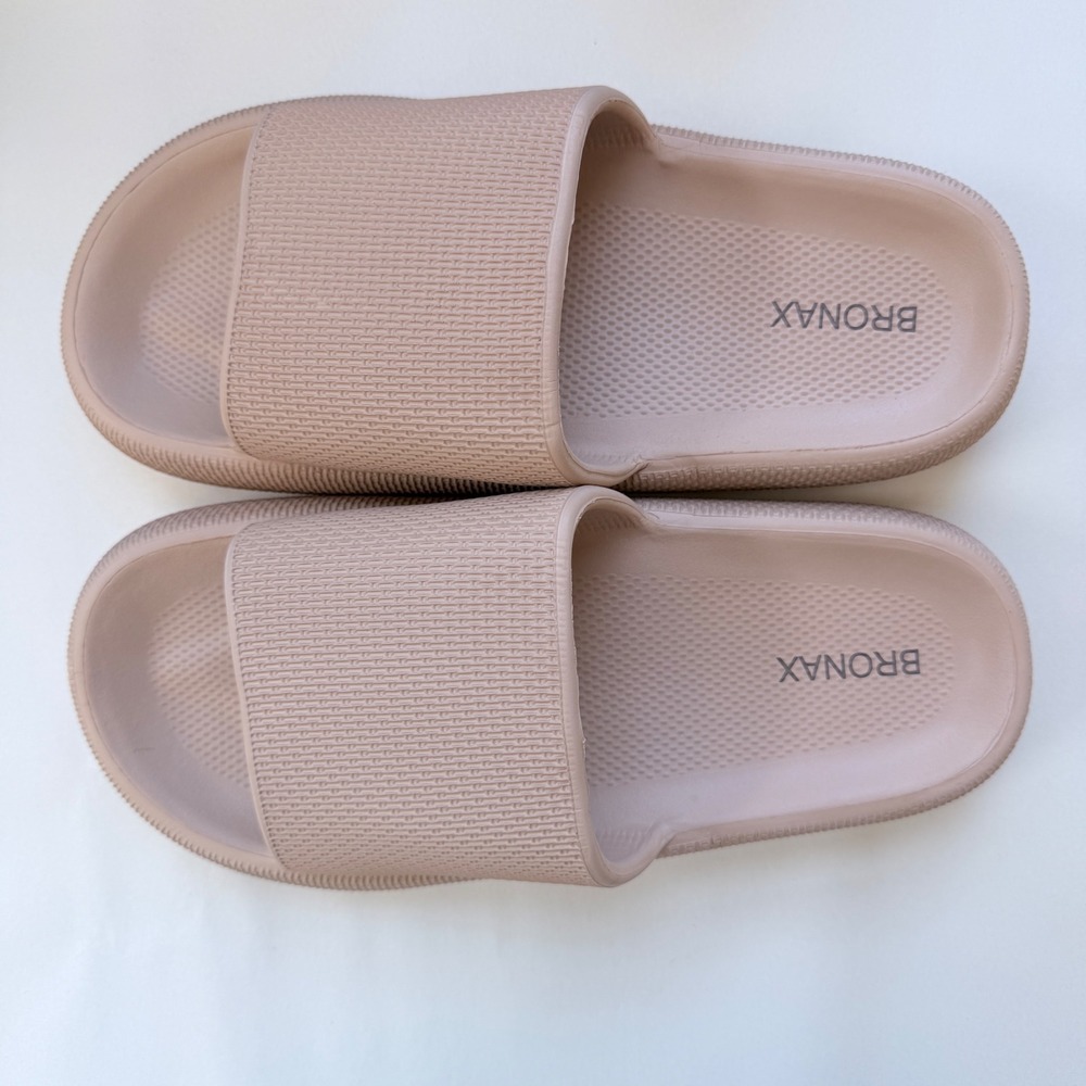 BRONAX Pillow Cloud Slides Tan Cushion Sandals Unisex Size 40-41 8.5-9W 7M